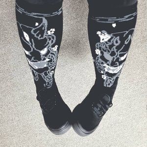 iron yokai knee high oni socks